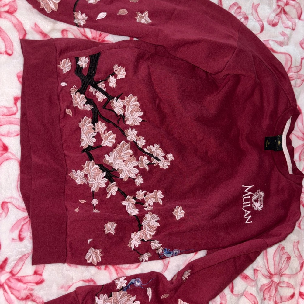 Disney Mulan Embroidered Floral Crewneck - BoxLunch exclusive